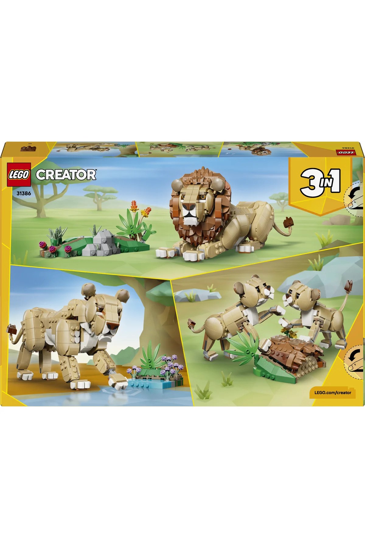 LEGO Creator 3’ü 1 Arada Vahşi Hayvanlar: Görkemli Aslan 31386-Lego
