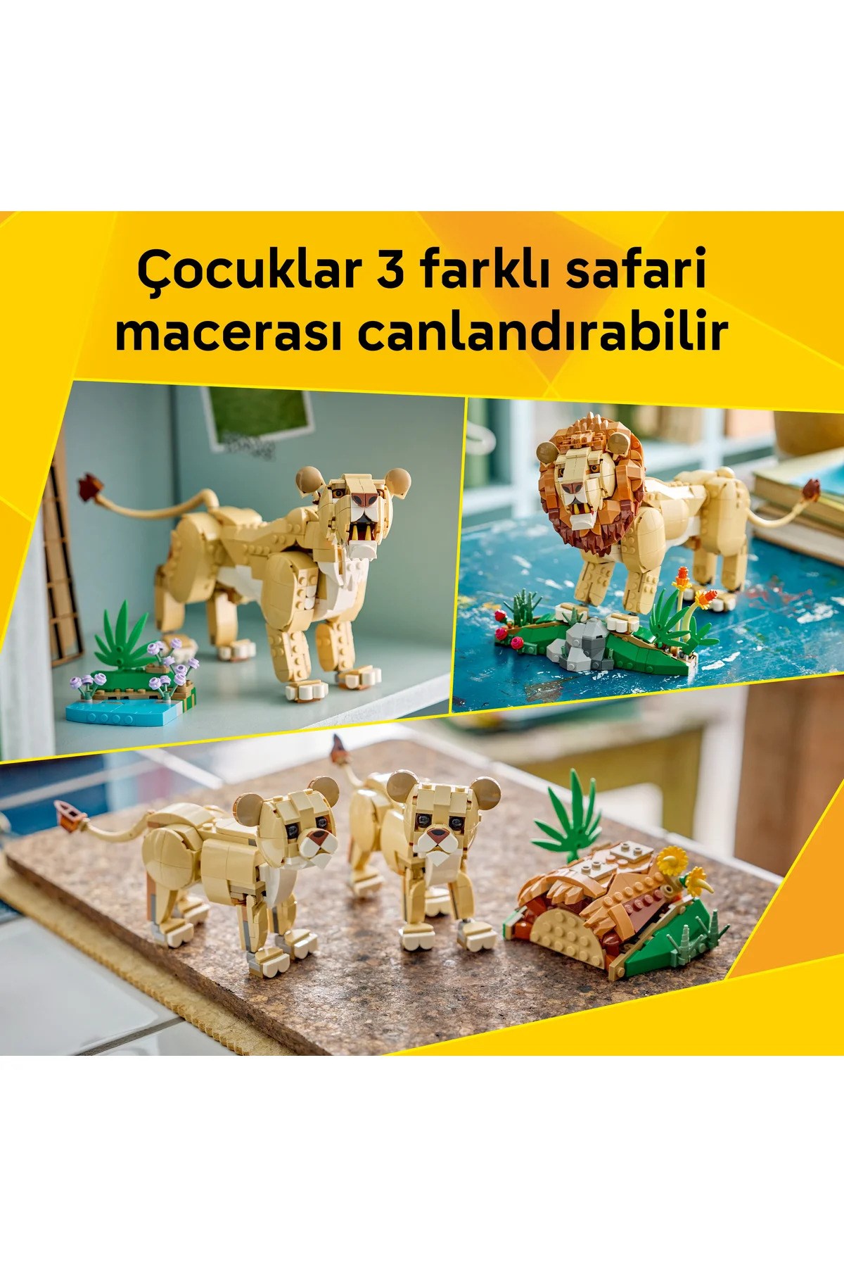 LEGO Creator 3’ü 1 Arada Vahşi Hayvanlar: Görkemli Aslan 31386-Lego