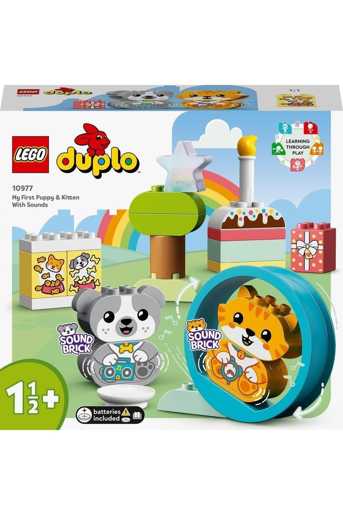 LEGO ® DUPLO® Sesli İlk Yavru Köpeğim ve Yavru Kedim 10977 -Evcil Hayvan Oyuncak Yapım Seti(22 Parça)-Lego