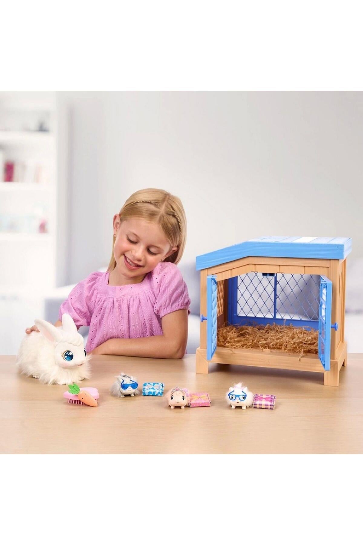 LLP Sesli ve Işıklı Anne ve Sürpriz Paket Yavruları Oyun Seti-Peluş Oyuncaklar