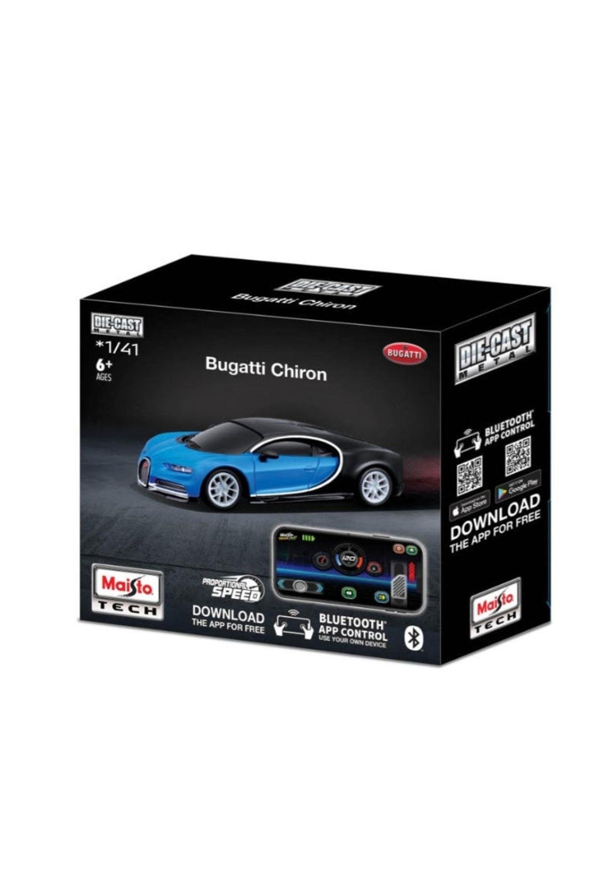 MAİSTO 1:41 ölçek BUGATTİ CHİRON BLUETOOTH CONTROLLU KUMANDALI METAL ARABA-Uzaktan Kumandalı Araçlar