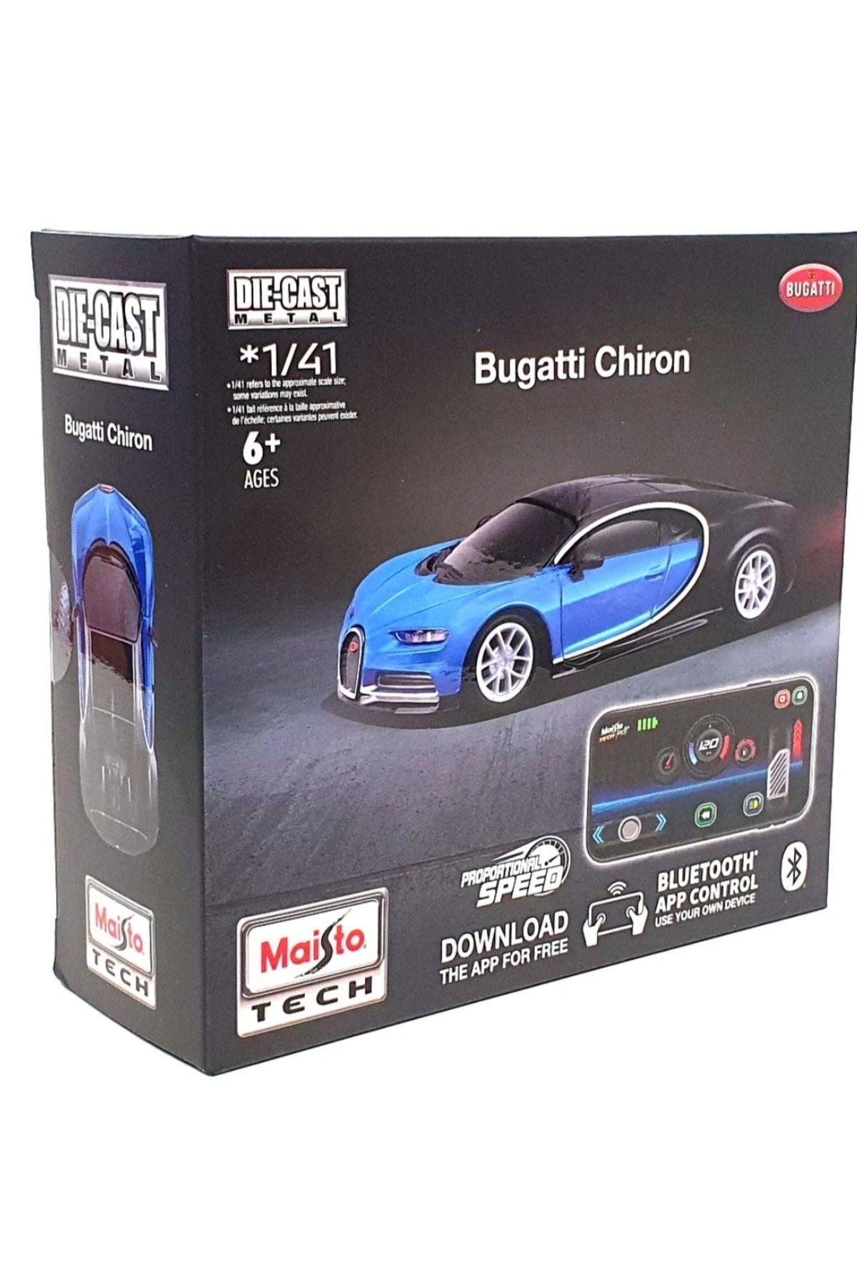 MAİSTO 1:41 ölçek BUGATTİ CHİRON BLUETOOTH CONTROLLU KUMANDALI METAL ARABA-Uzaktan Kumandalı Araçlar