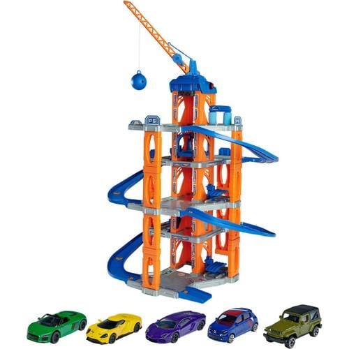 Majorette Motor Lift Center + 5 Cars-Araba Garaj ve Setleri