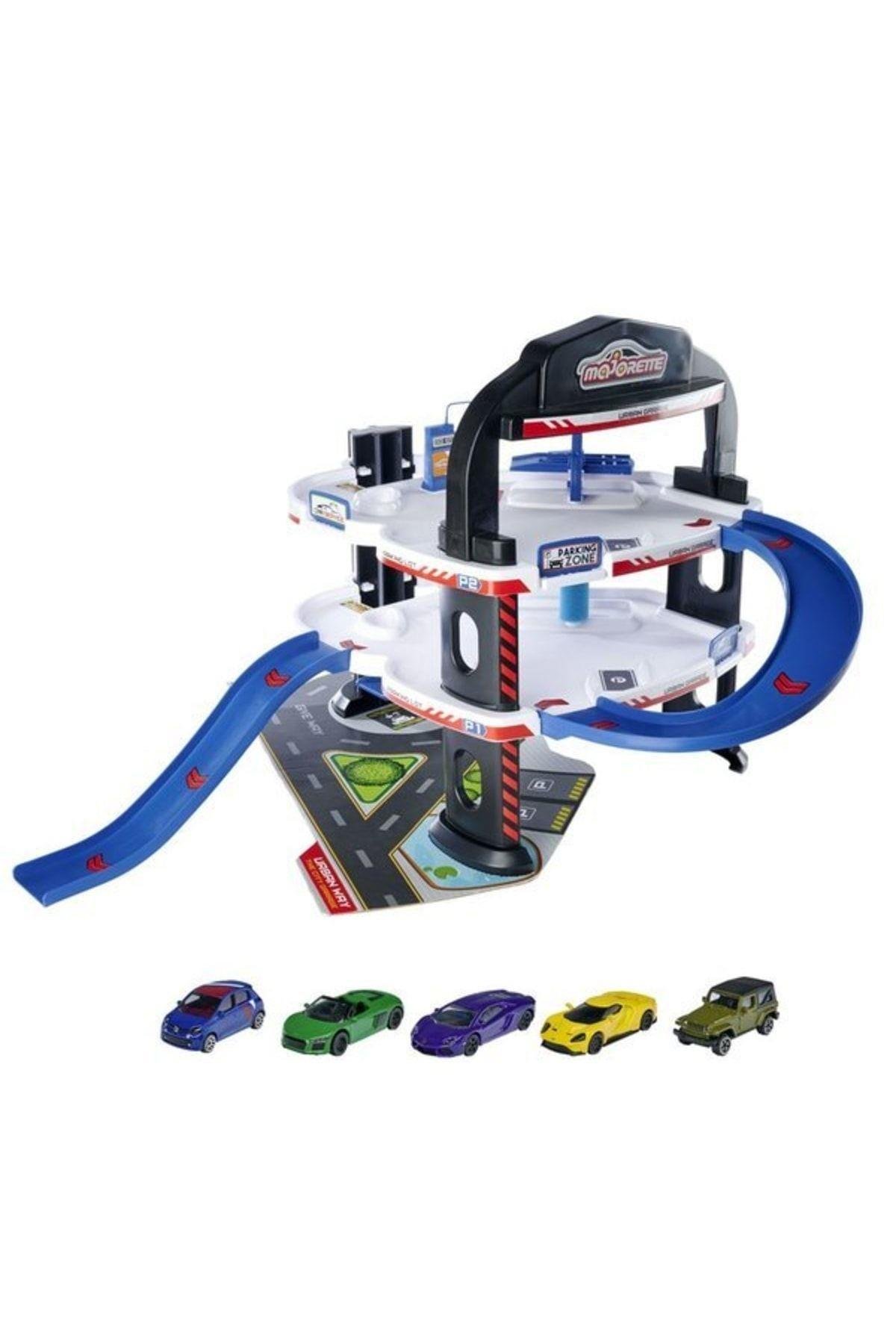 Majorette Urban Garage + 5 Cars-Araba Garaj ve Setleri