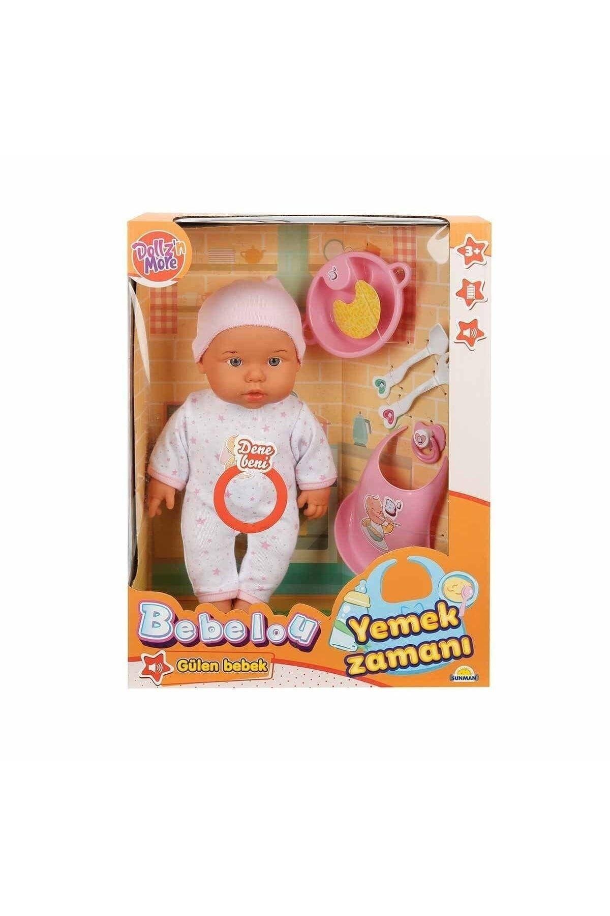 Marka 030021 , Bebelou Yemek Zamanı Sesli Bebek Seti 35 Cm / +3 Yaş-Oyuncak Bebekler