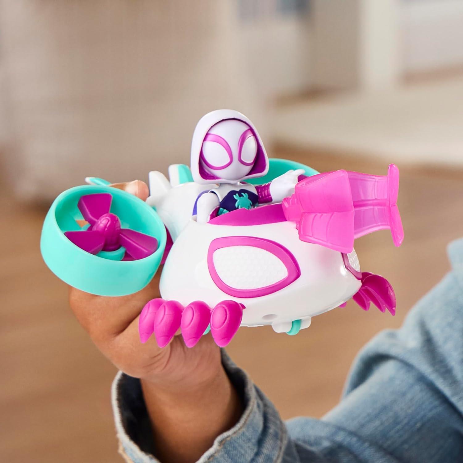 Marvel Spidey and His Amazing Friends Hayalet-Spider Copter Aksiyon Figürü ve Oyuncak Aracı-Karakter Figürleri