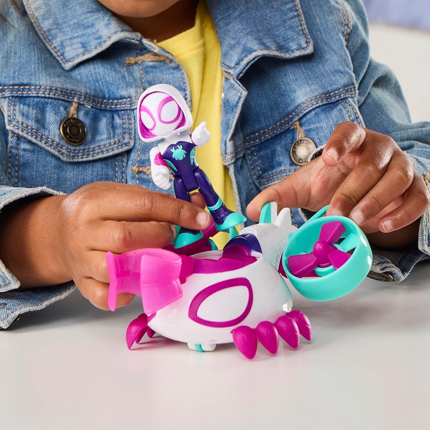 Marvel Spidey and His Amazing Friends Hayalet-Spider Copter Aksiyon Figürü ve Oyuncak Aracı-Karakter Figürleri