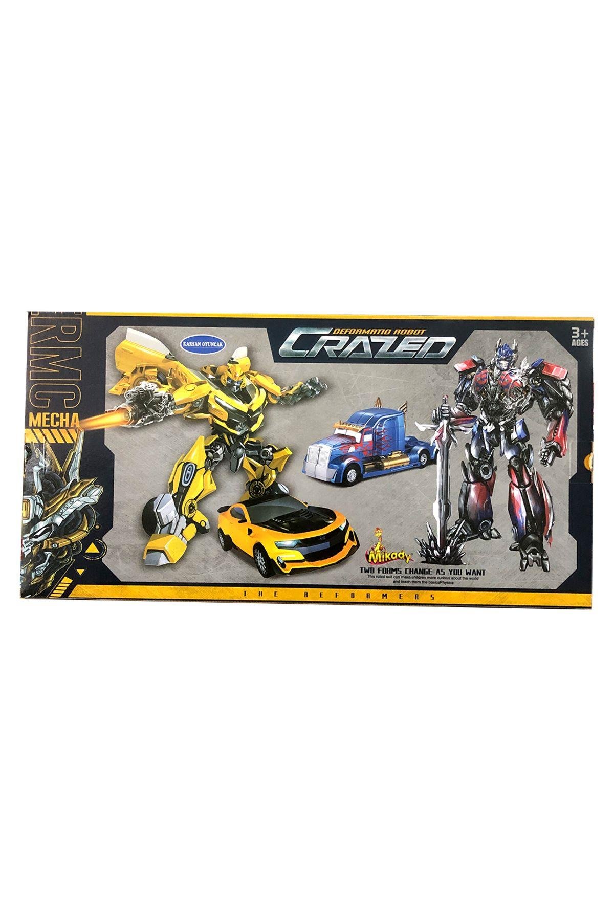 Maskeli Dönüşen Transformes Robot Seti 2li Robot-Robotlar