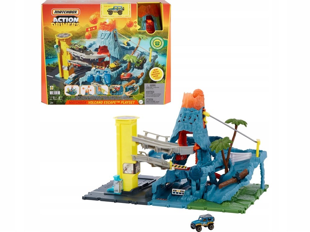 Matchbox Aksiyon Sürücüleri Volkanik Alanda Macera Oyun Seti HHW21-Eğitici Oyuncaklar
