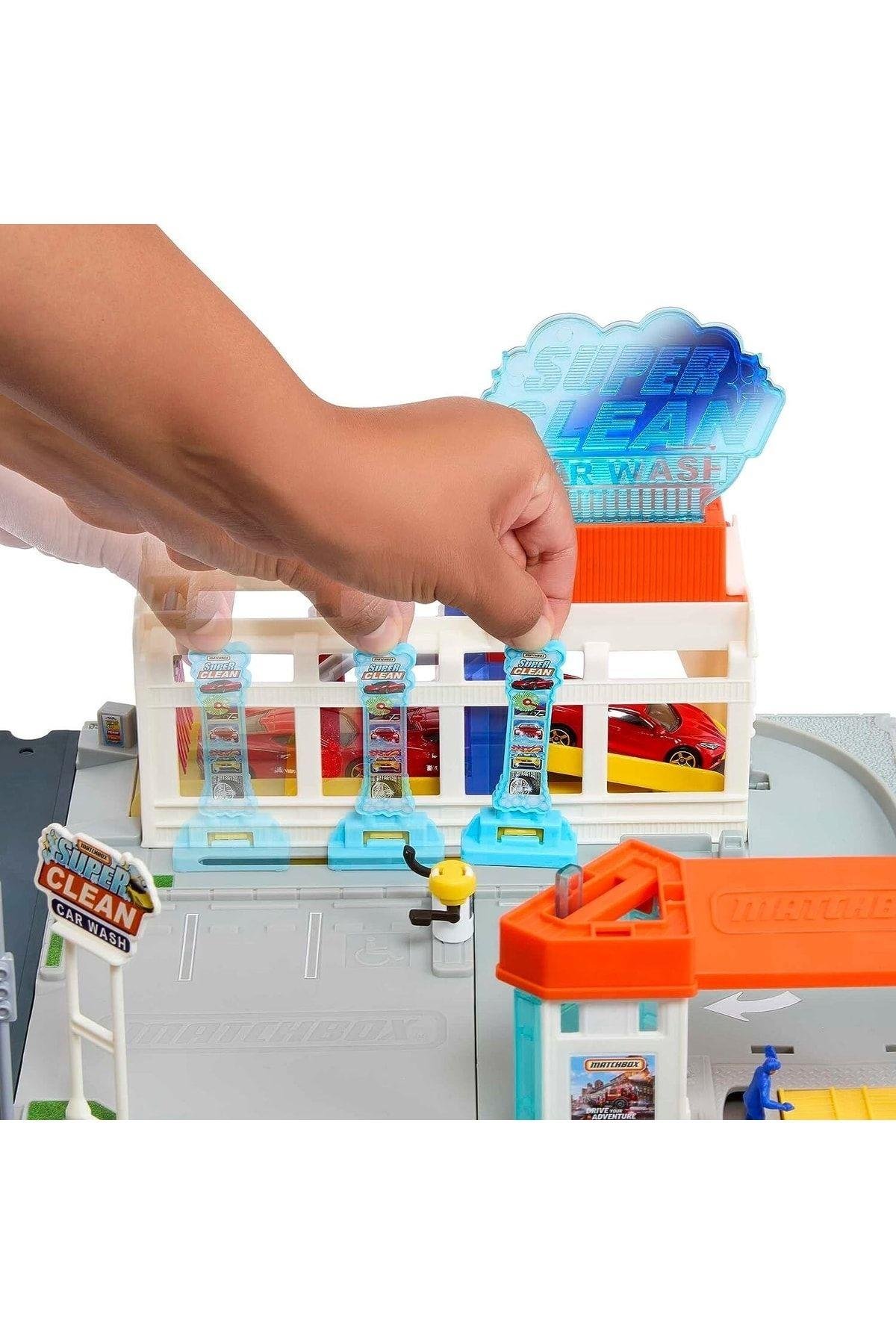 Matchbox Hnj54 Matchbox Aksiyon Sürücüleri Süper Oto Yıkama Oyun Seti-Araba Garaj ve Setleri