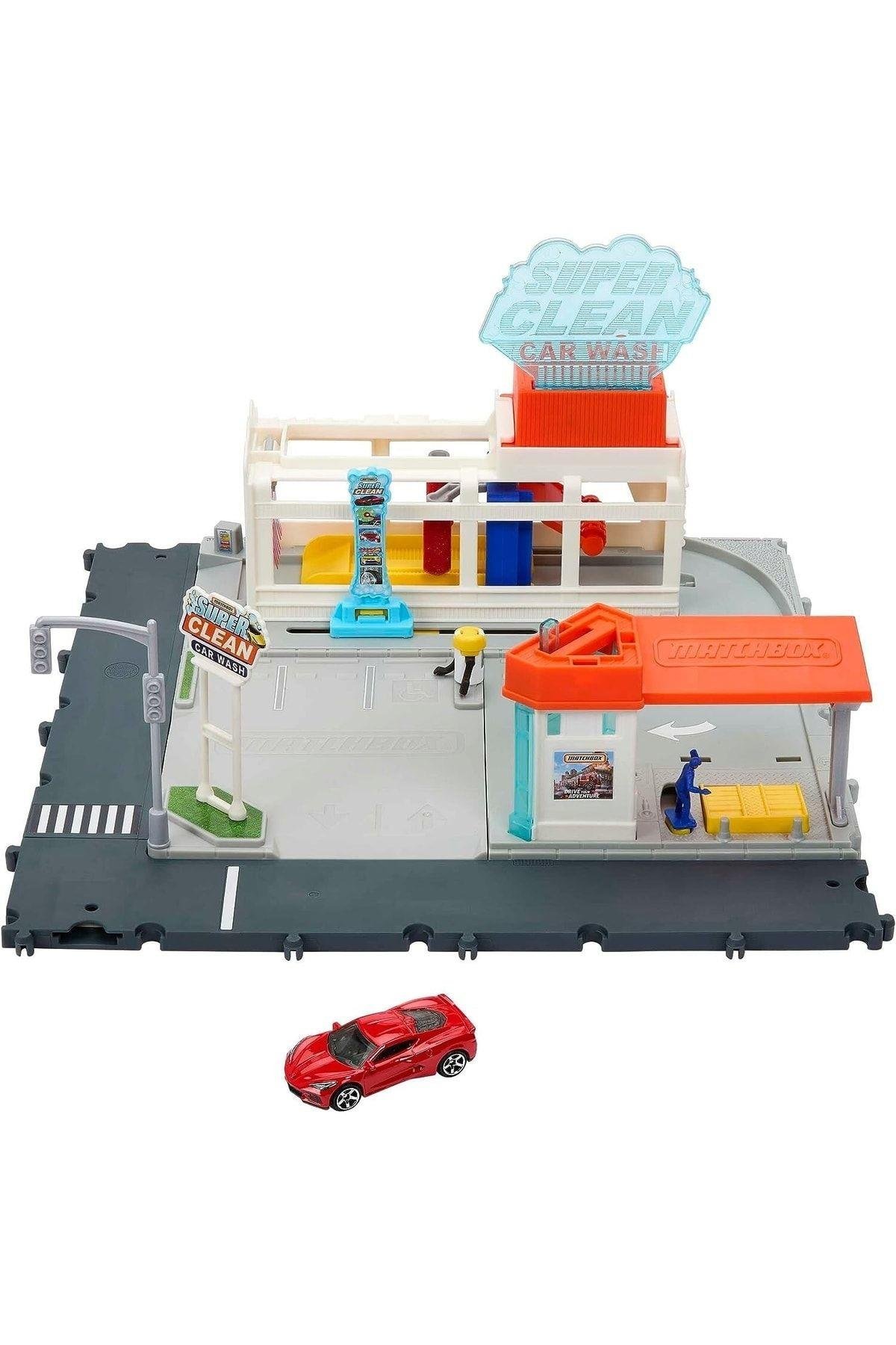 Matchbox Hnj54 Matchbox Aksiyon Sürücüleri Süper Oto Yıkama Oyun Seti-Araba Garaj ve Setleri