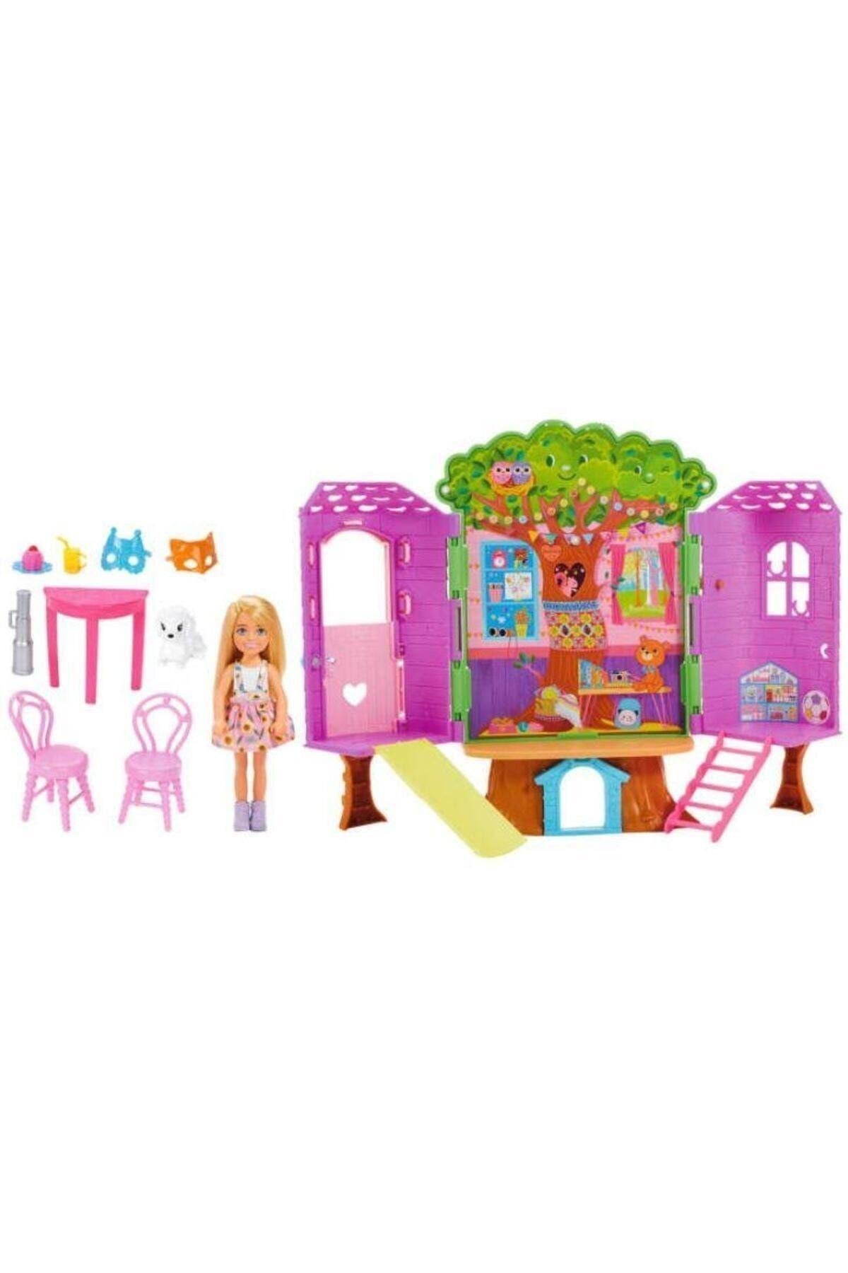 MATTEL BARBIE AILESI HPL70 CHELSEAA AGAC EV-3-Oyuncak Bebekler