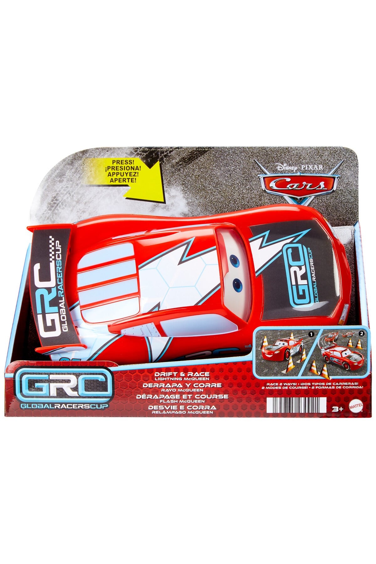 Mattel Cars Drift Atabilen Şimşek Mcqueen, 2 moda sahip oyuncak araç HXJ34-Oyuncak Arabalar ve Kamyonlar