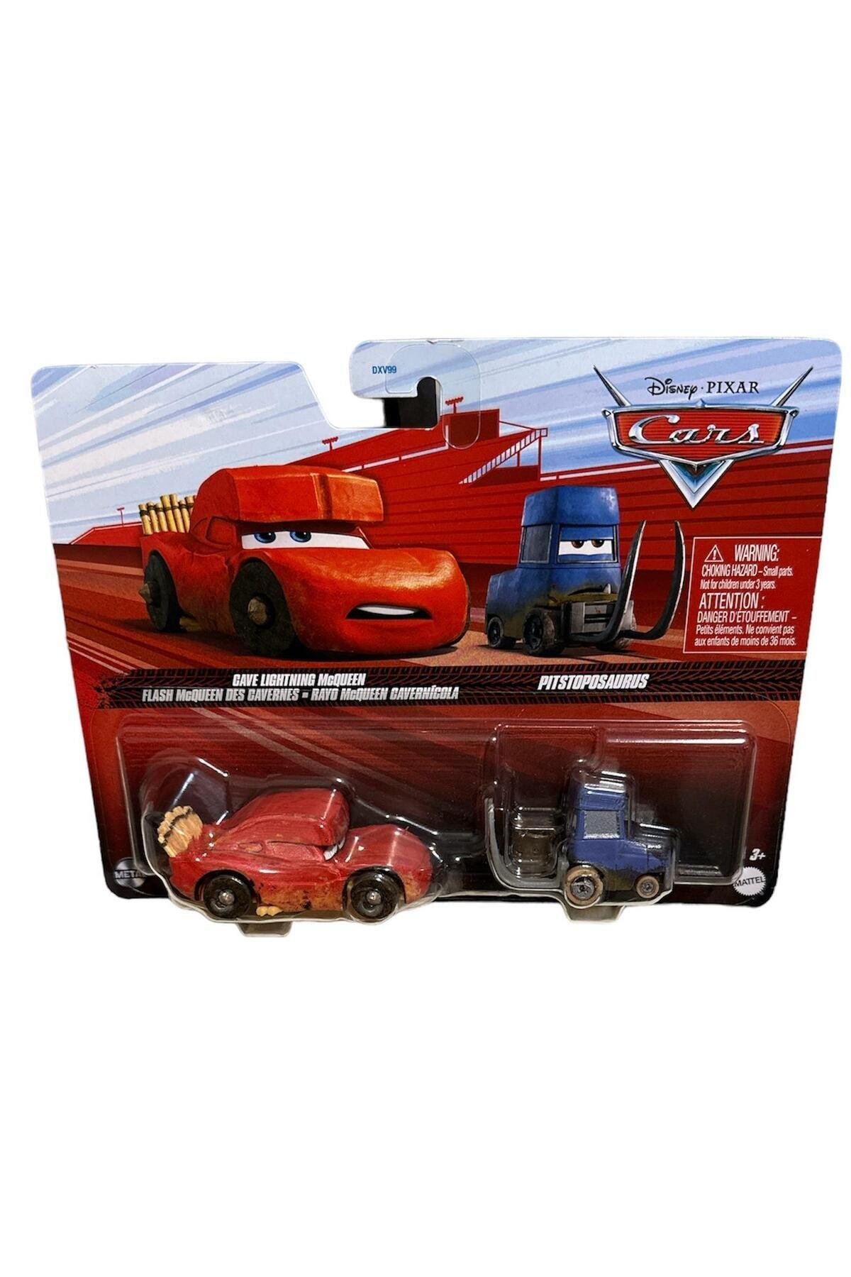 mattel Disney Pixar Cars 2'li Cave Lıghtnıng McQueen&Pıtstoposaurus Dxv99 Hlh63 Lisanslı Ürün-Oyuncak Arabalar ve Kamyonlar