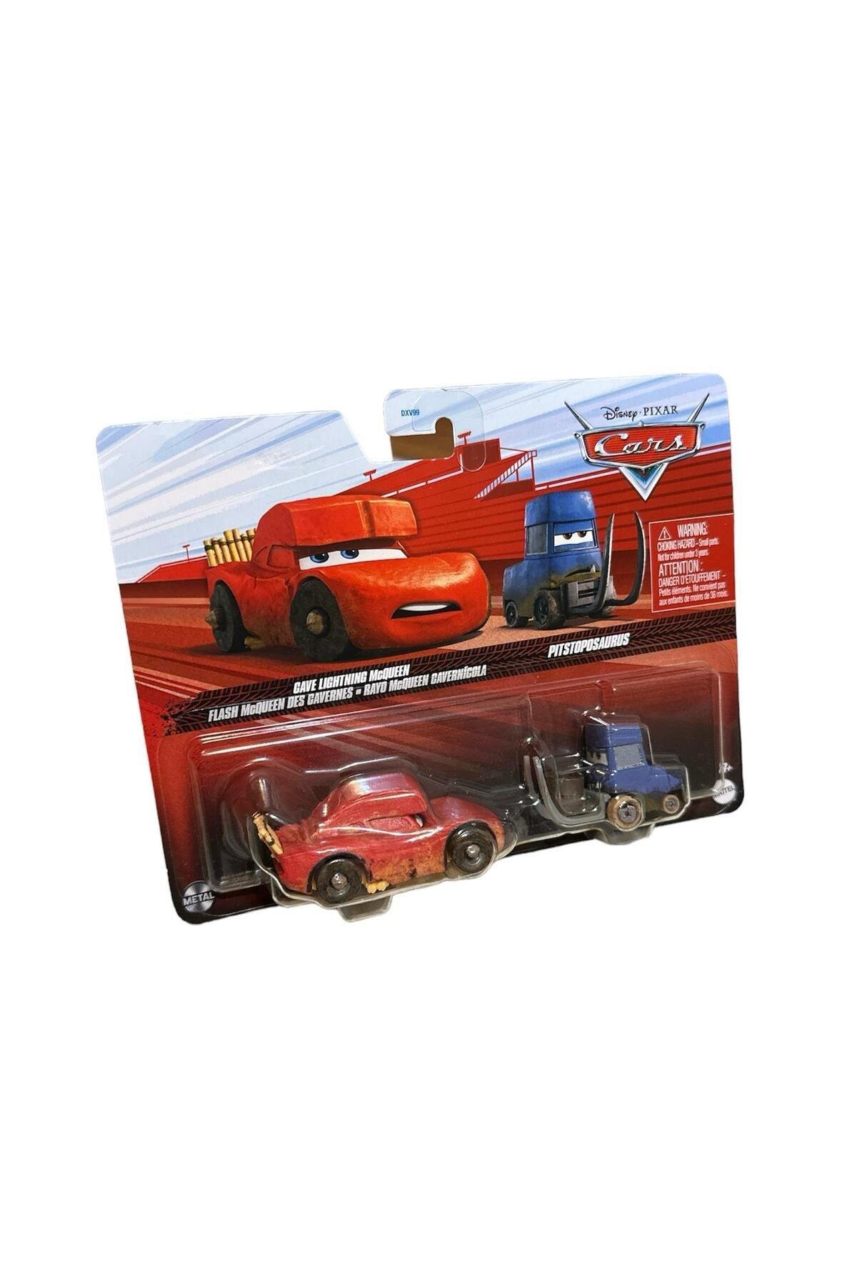 mattel Disney Pixar Cars 2'li Cave Lıghtnıng McQueen&Pıtstoposaurus Dxv99 Hlh63 Lisanslı Ürün-Oyuncak Arabalar ve Kamyonlar