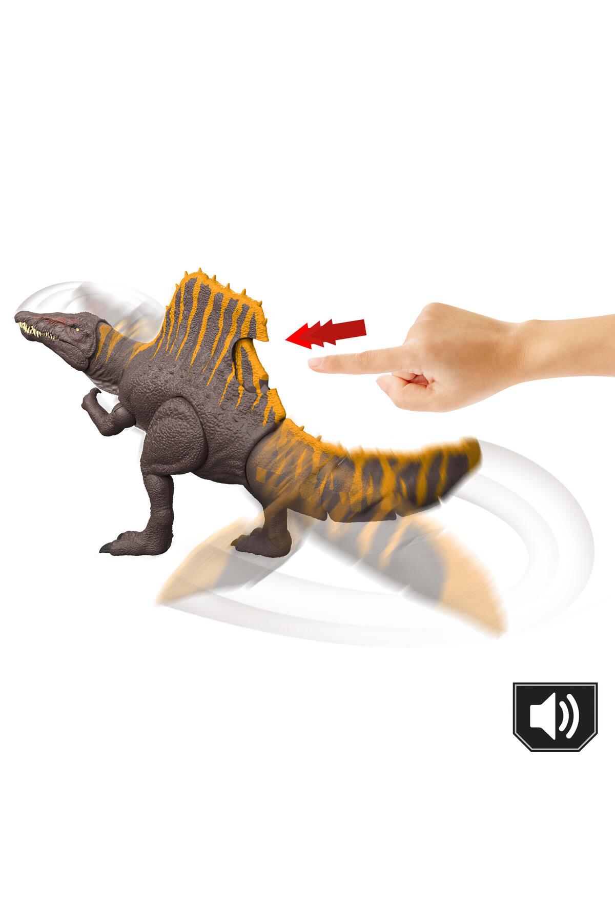 Mattel Jurassic World Spinosaurus Figürü, 2 saldırı hareketine sahip dinozor oyuncağı JGB56-Hayvan Figürleri