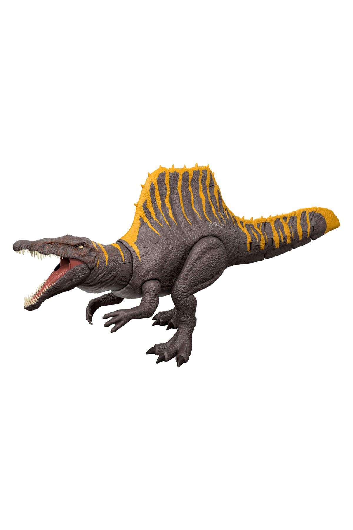 Mattel Jurassic World Spinosaurus Figürü, 2 saldırı hareketine sahip dinozor oyuncağı JGB56-Hayvan Figürleri