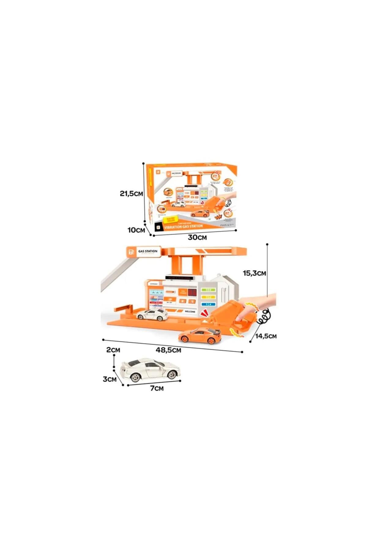 METAL ARAÇ BENZİN İSTASYONU SARI-Araba Garaj ve Setleri