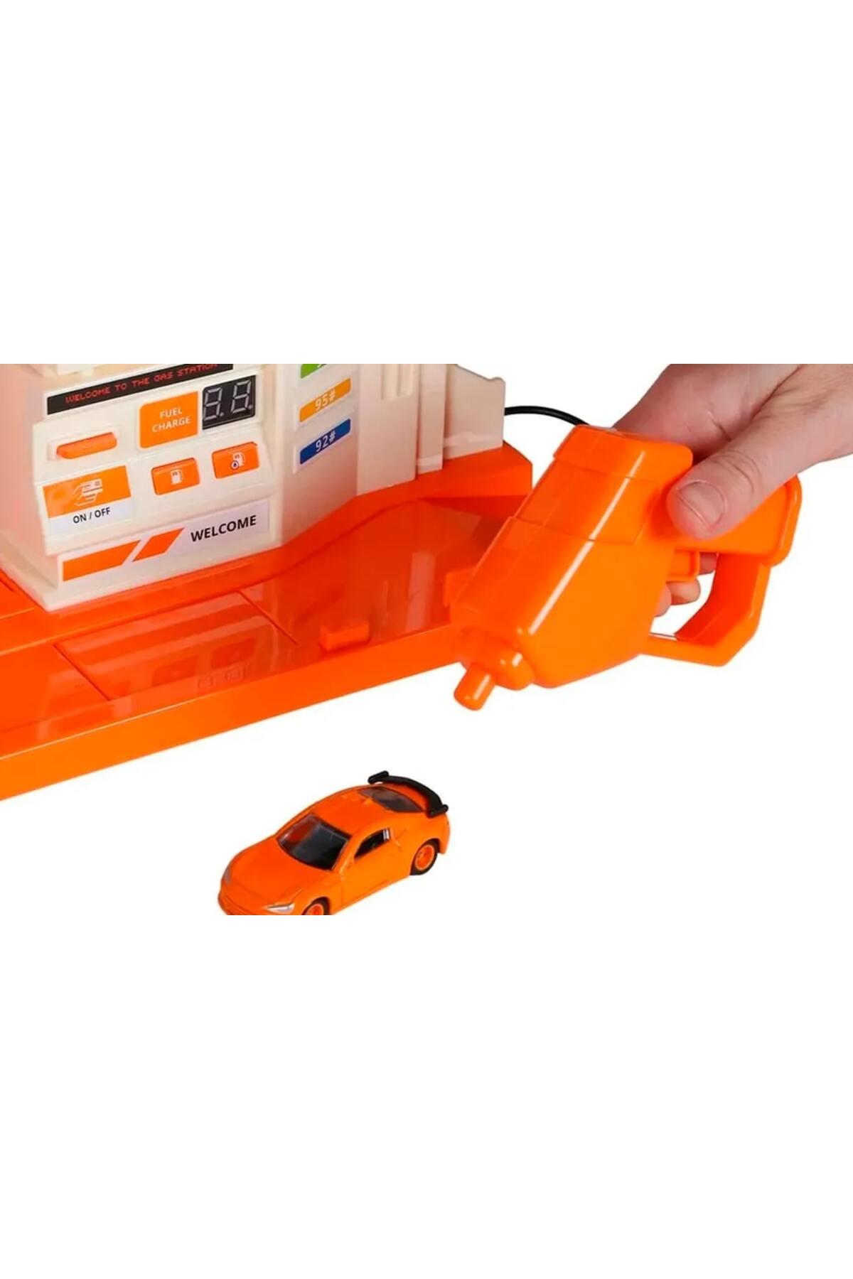 METAL ARAÇ BENZİN İSTASYONU SARI-Araba Garaj ve Setleri