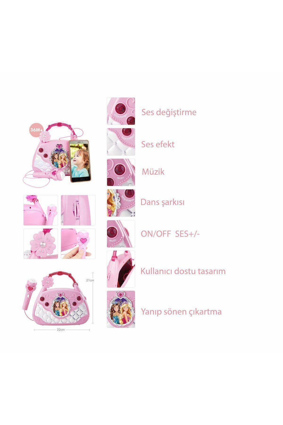 Mikrofonlu Mp3 Çalar Parti Müzikleri El Çantası Fabbatoys-Müzik Aletleri