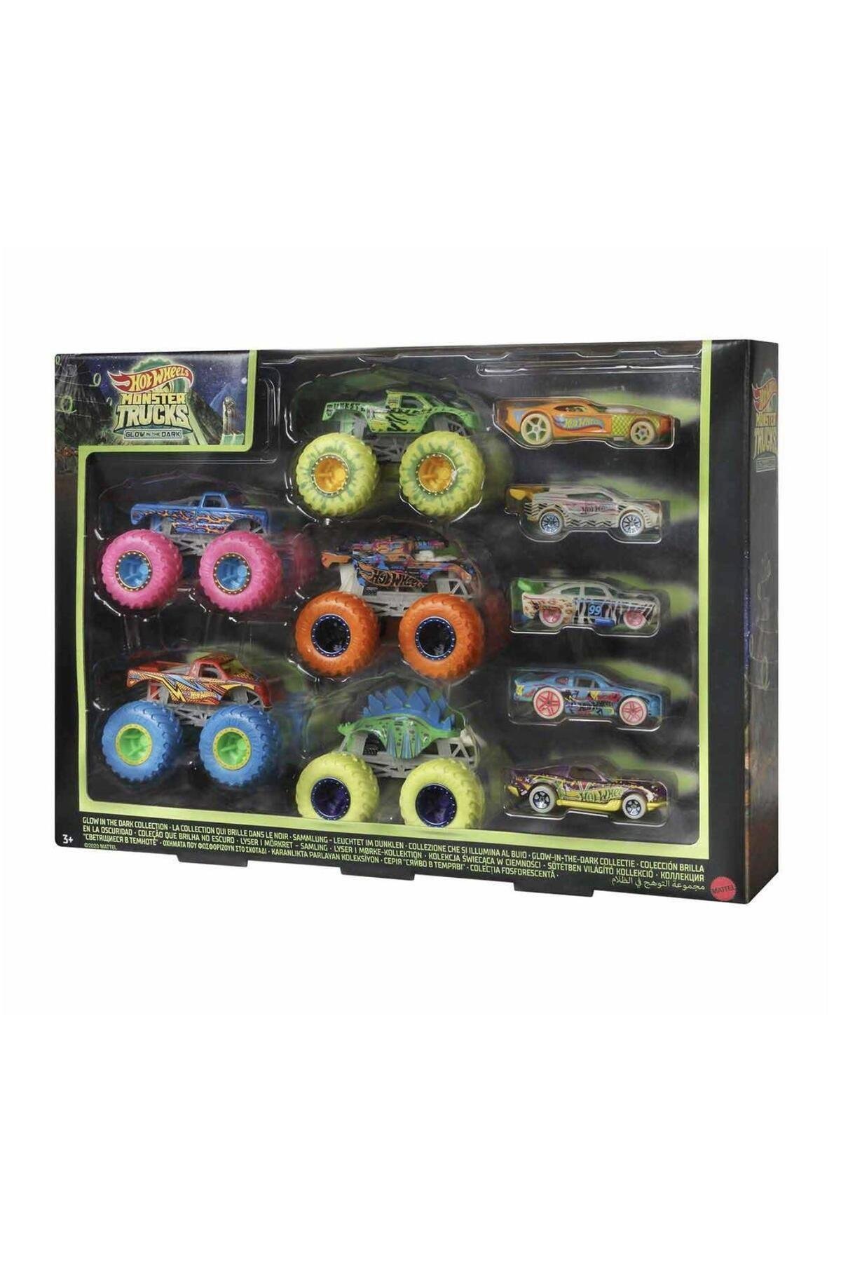 Monster Trucks Karanlıkta Parlayan Araçlar Paketi Hcb57-Araba Garaj ve Setleri