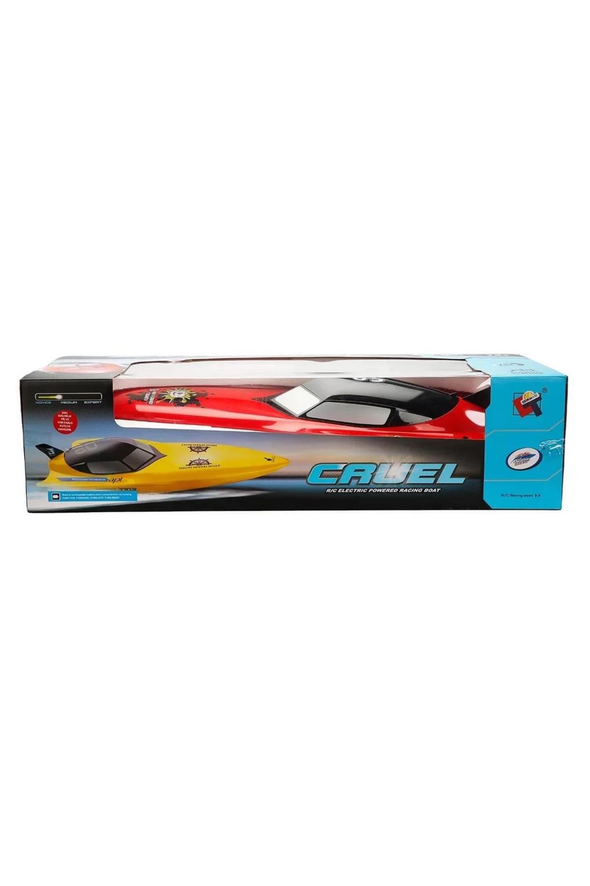 Motorlu USB Şarjlı Uzaktan Kumandalı Yarış Teknesi 74 cm - Kırmızı-Uzaktan Kumandalı Araçlar
