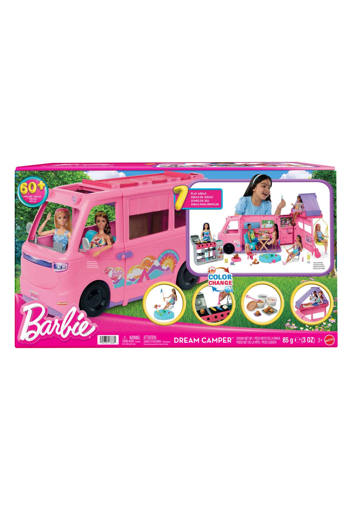 ®'nin Rüya Karavanı Araç Oyun Seti, Tavan çadırı, barbekü ve 60'tan fazla aksesuarıyla HRJ78-Oyuncak Arabalar ve Kamyonlar