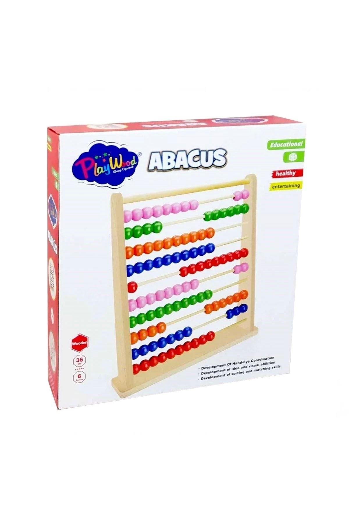 Ony-378 Kut Ahşap Büyük Abaküs Oyuncak-Eğitici Oyuncak
