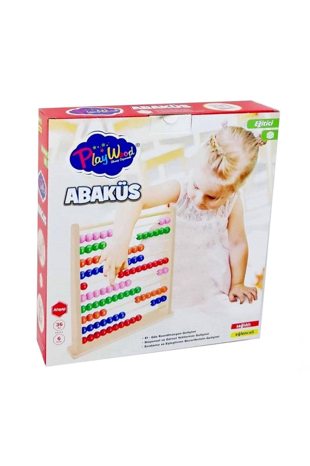 Ony-378 Kut Ahşap Büyük Abaküs Oyuncak-Eğitici Oyuncak