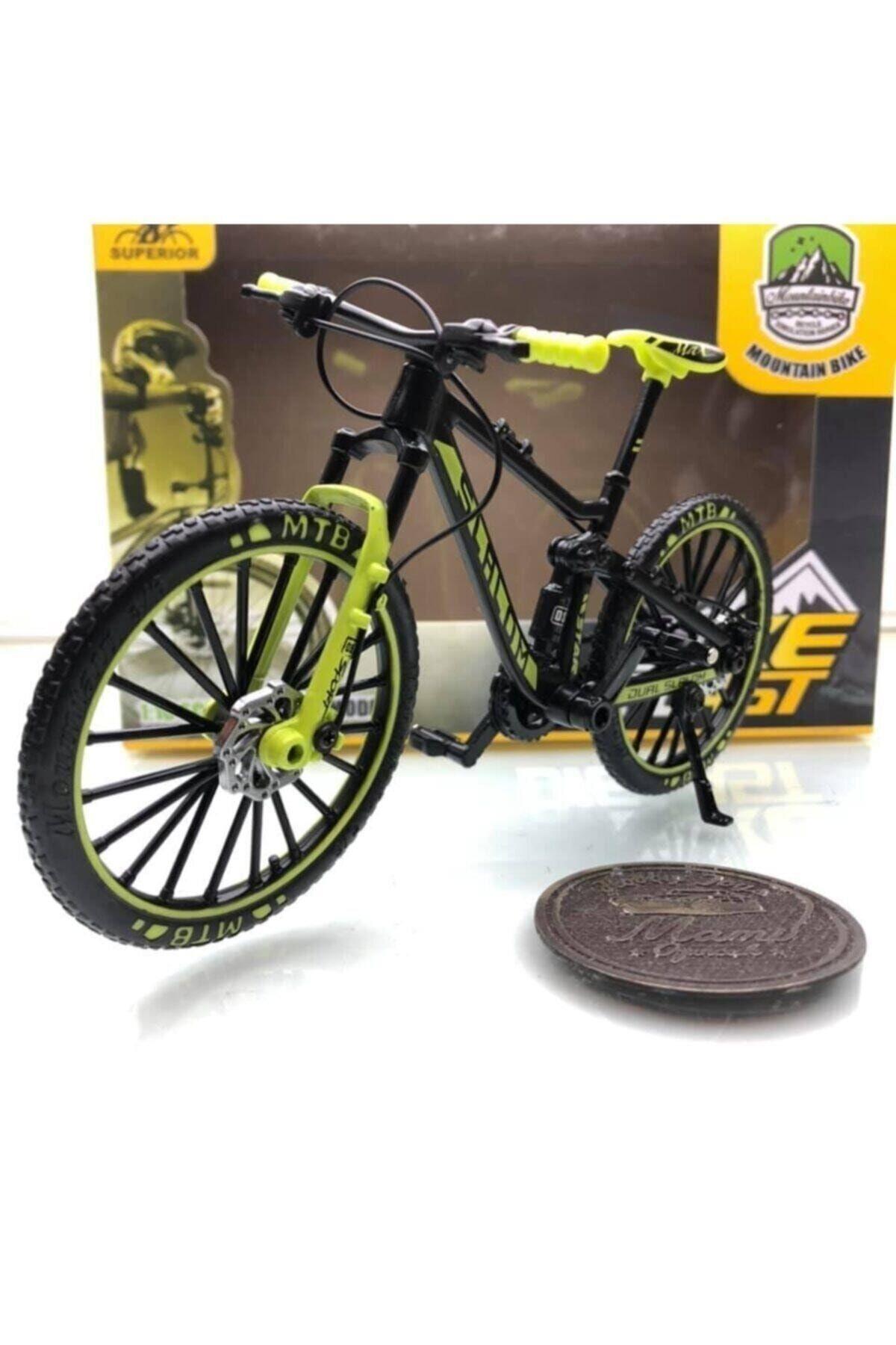 osman kızılkaya Mountain Bike Siyah - Yeşil 1:10 Ölçek Metal Model Oyuncak Bisiklet-Maket Araçlar