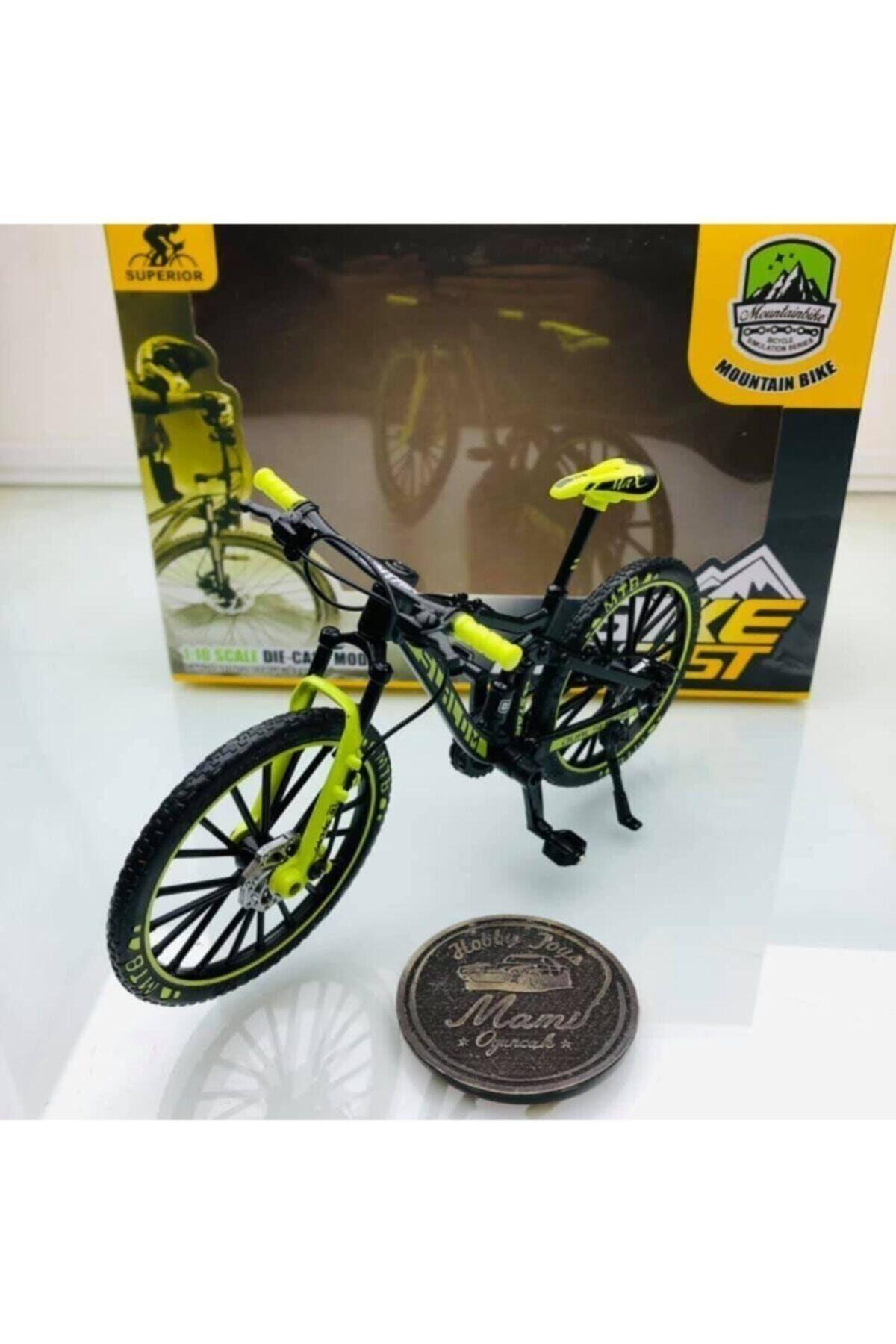 osman kızılkaya Mountain Bike Siyah - Yeşil 1:10 Ölçek Metal Model Oyuncak Bisiklet-Maket Araçlar