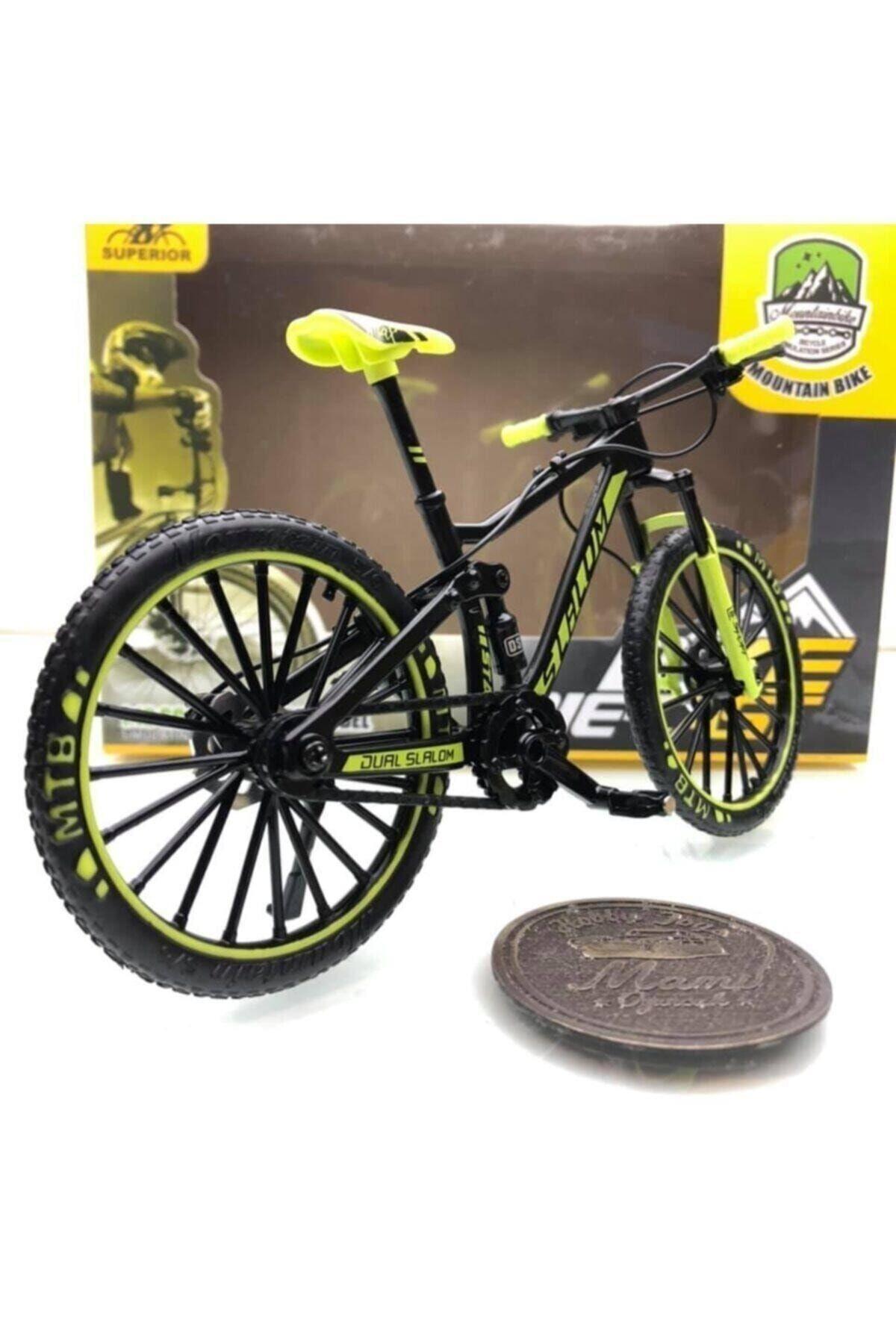osman kızılkaya Mountain Bike Siyah - Yeşil 1:10 Ölçek Metal Model Oyuncak Bisiklet-Maket Araçlar