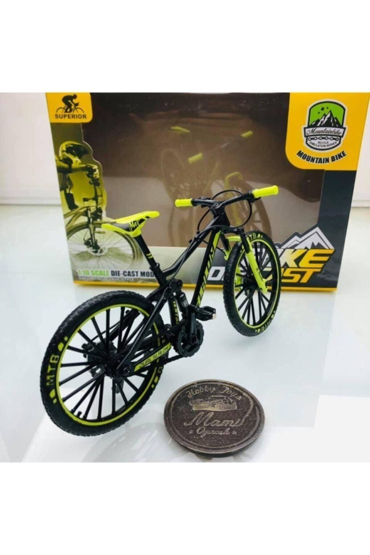 osman kızılkaya Mountain Bike Siyah - Yeşil 1:10 Ölçek Metal Model Oyuncak Bisiklet-Maket Araçlar