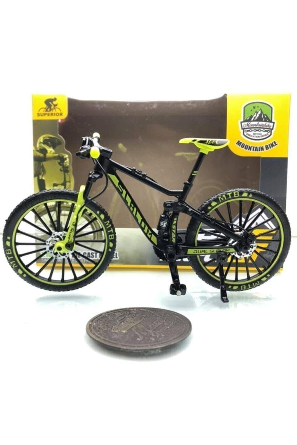osman kızılkaya Mountain Bike Siyah - Yeşil 1:10 Ölçek Metal Model Oyuncak Bisiklet-Maket Araçlar
