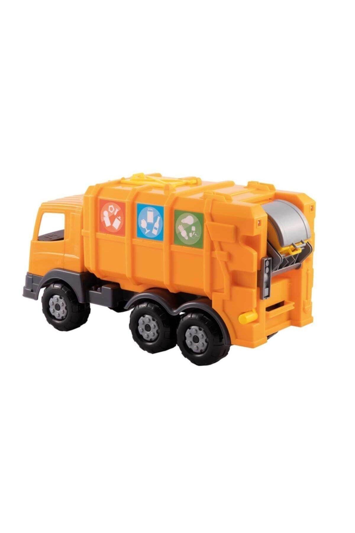 Oyuncak Kutulu Çöp Kamyonu Turuncu Geri Dönüşüm Aracı-Oyuncak Arabalar ve Kamyonlar