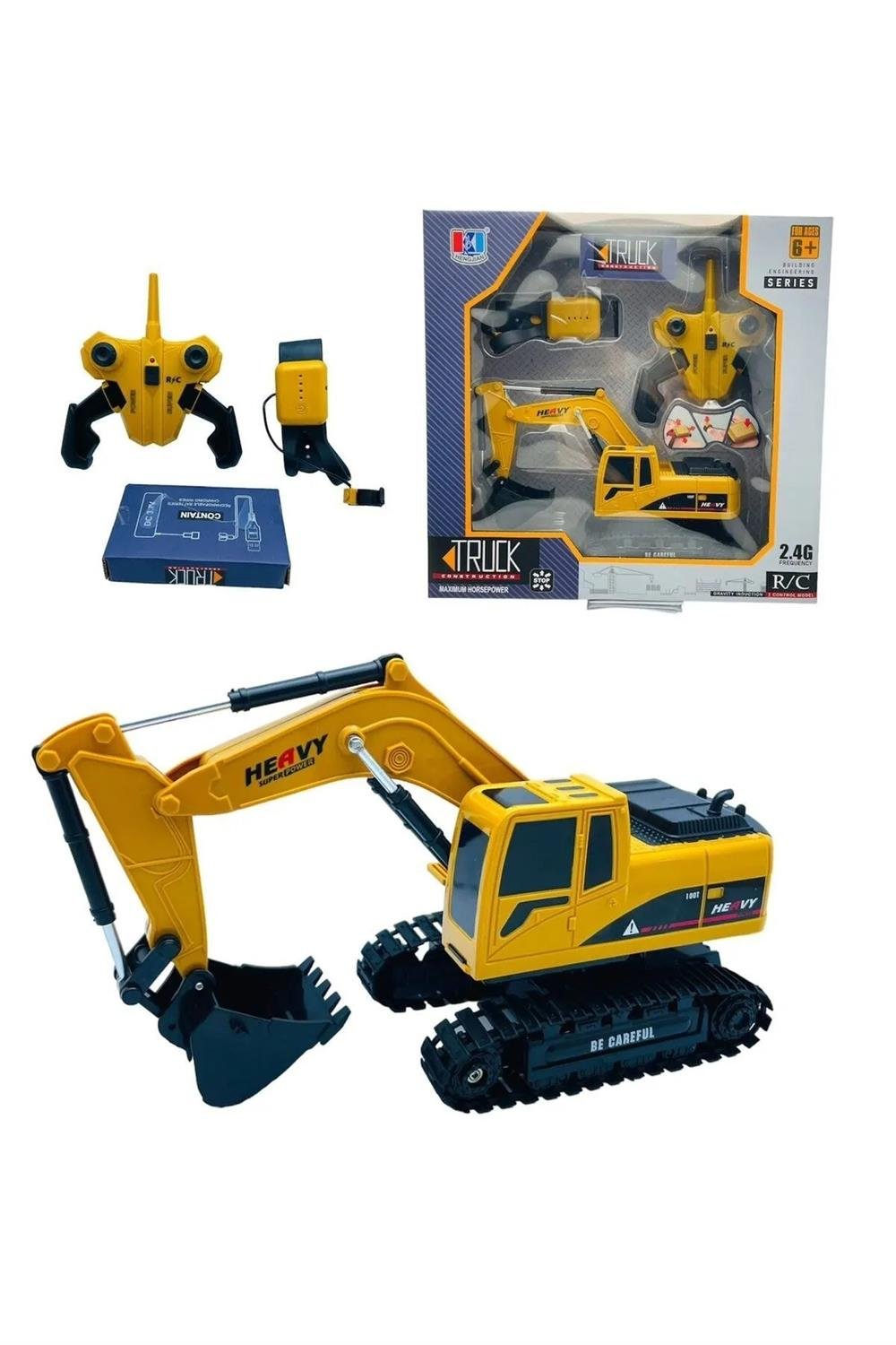 Pasifik Oyuncak Uzaktan Kumandalı Excavator Şarjlı Full Fonksiyon Oyuncak Paletli Dozer Kepçe-Uzaktan Kumandalı Araçlar