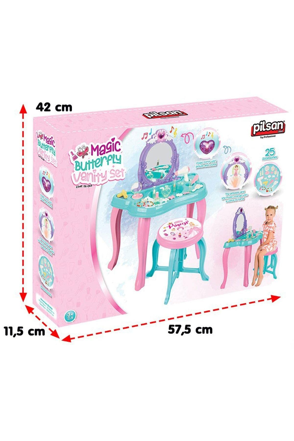 PİLSAN Müzikli Sihirli Kelebek Makyaj Masası Mor 06048-Kız Rol Oyuncakları