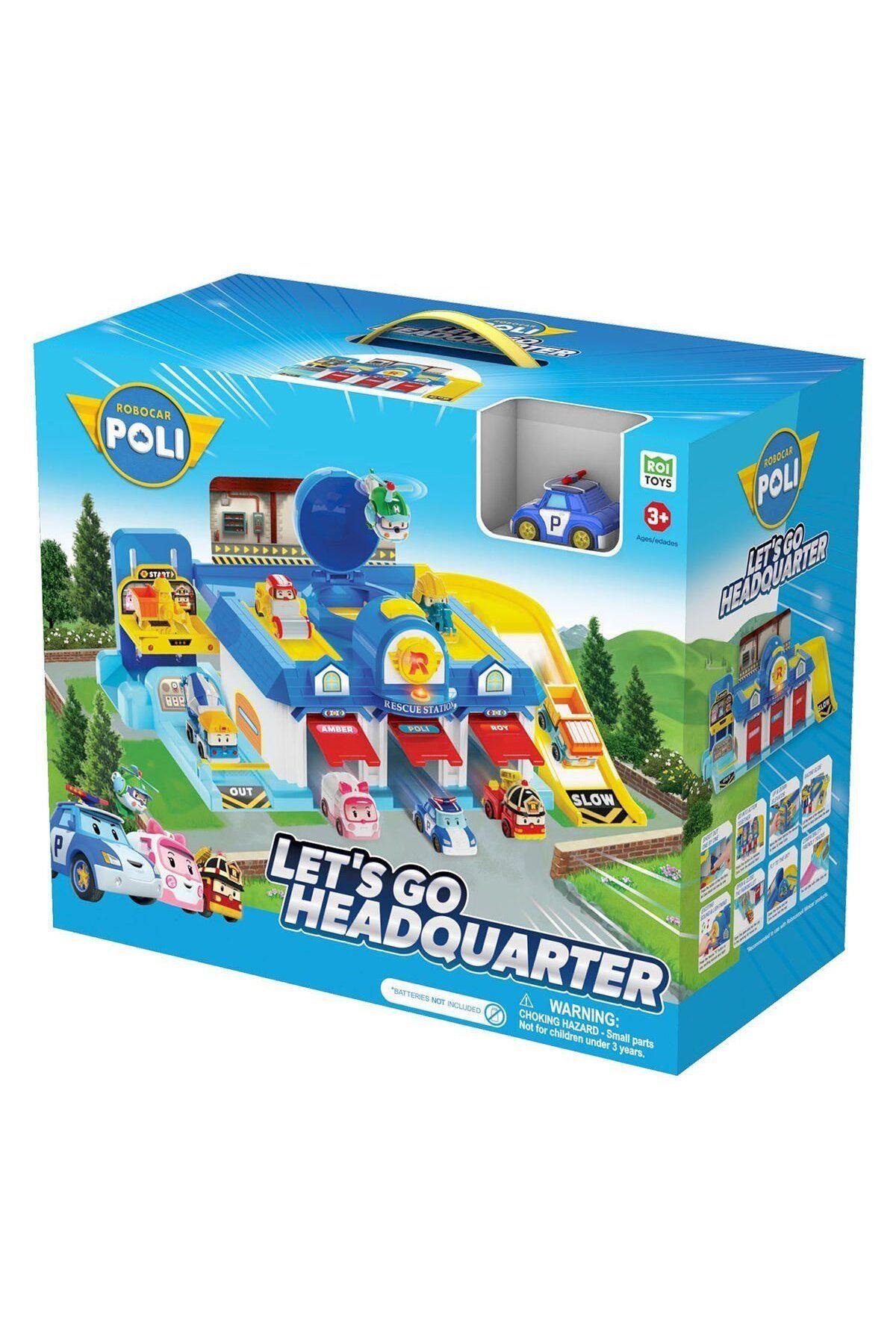 POLI MRT-664 Sesli Robocar Poli Lets Go Ana Merkez Oyun Seti-Araba Garaj ve Setleri