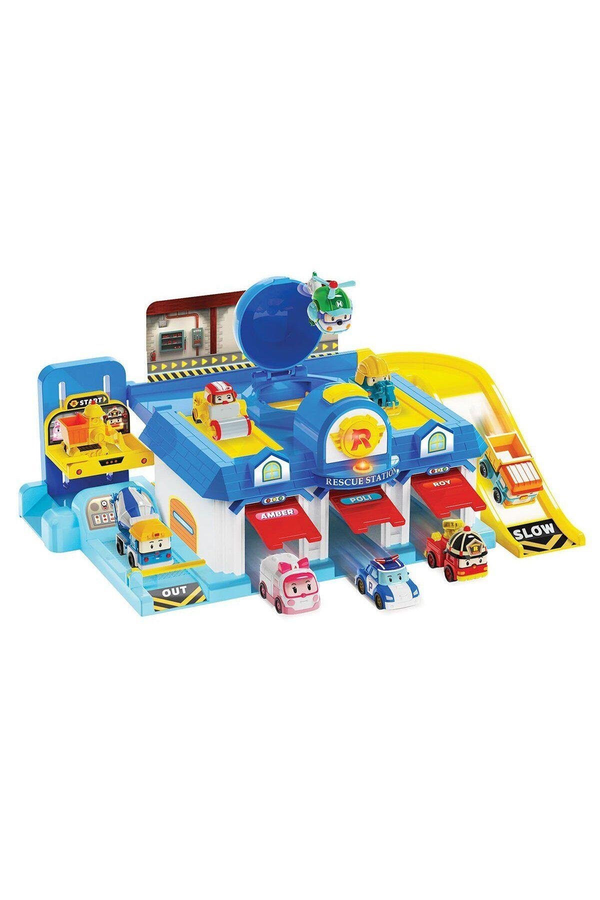 POLI MRT-664 Sesli Robocar Poli Lets Go Ana Merkez Oyun Seti-Araba Garaj ve Setleri