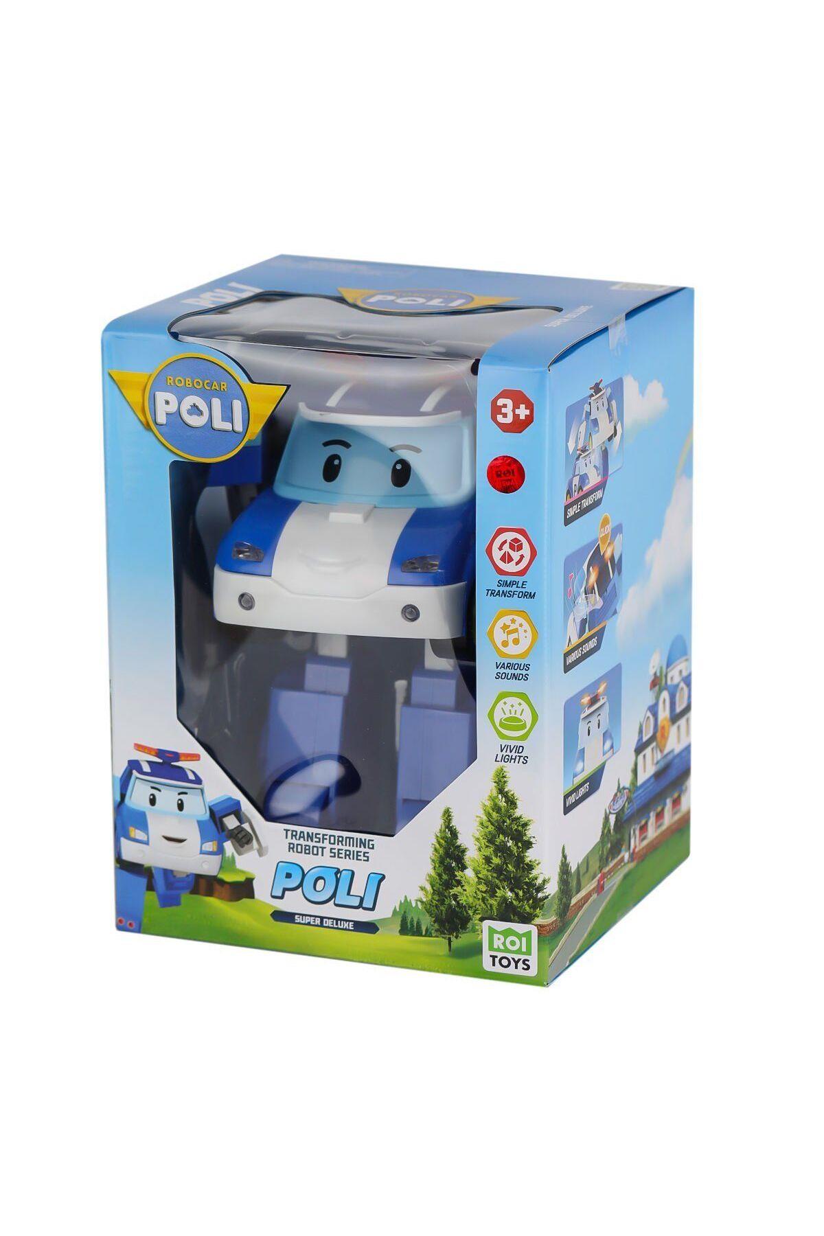Poli Sesli ve Işıklı Robocar Poli Büyük Transforming Robot Poli-Karakter Figürleri
