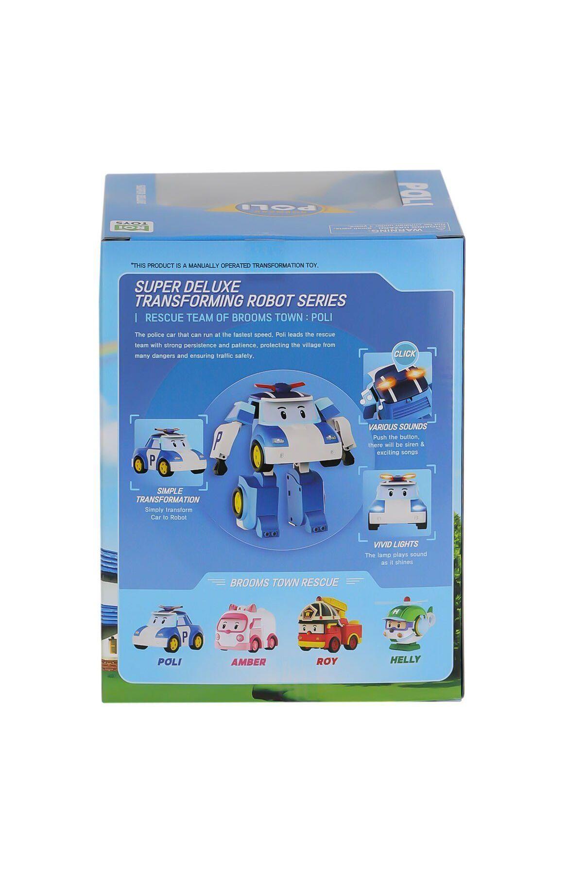 Poli Sesli ve Işıklı Robocar Poli Büyük Transforming Robot Poli-Karakter Figürleri