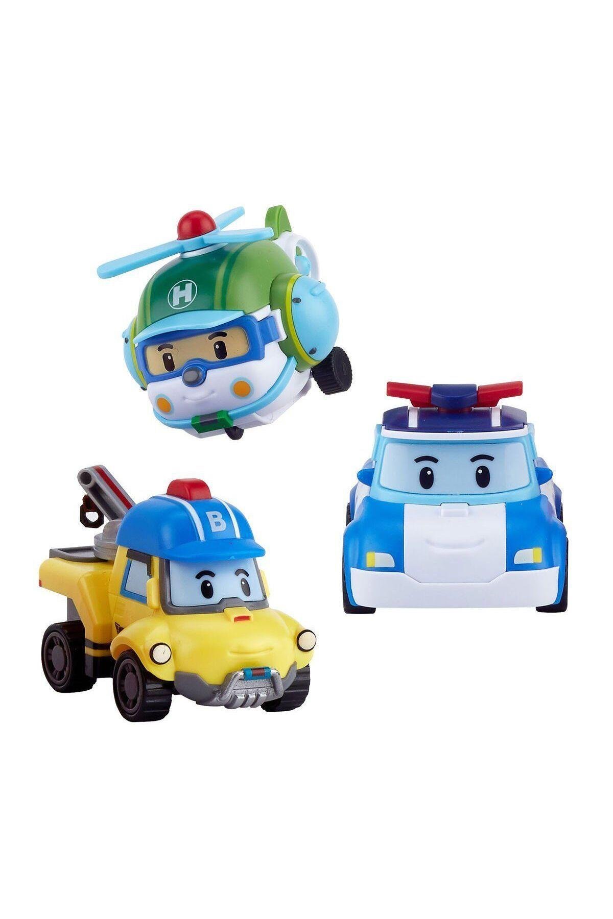 POLI-ZR-912 Robocar Poli Gogo City Seri Poli Burky Helly Oyun Seti-Araba Garaj ve Setleri