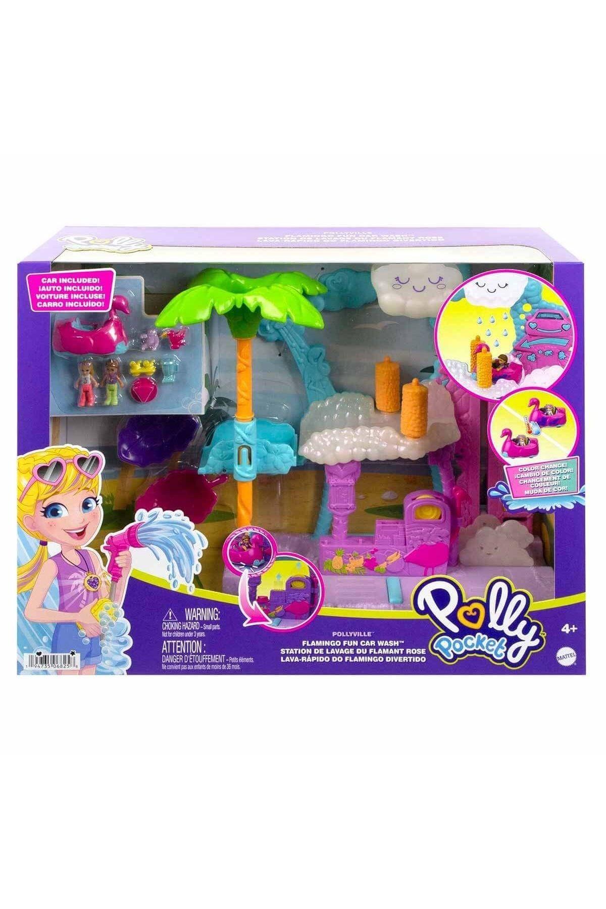 Polly Pocket Flamingo Araba Su Eğlencesi HHJ05-Oyuncak Bebekler
