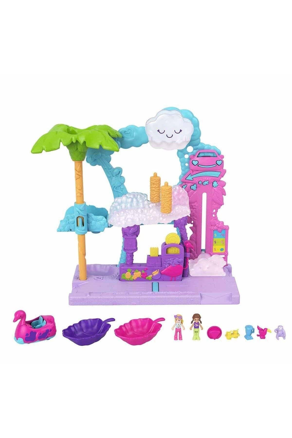 Polly Pocket Flamingo Araba Su Eğlencesi HHJ05-Oyuncak Bebekler