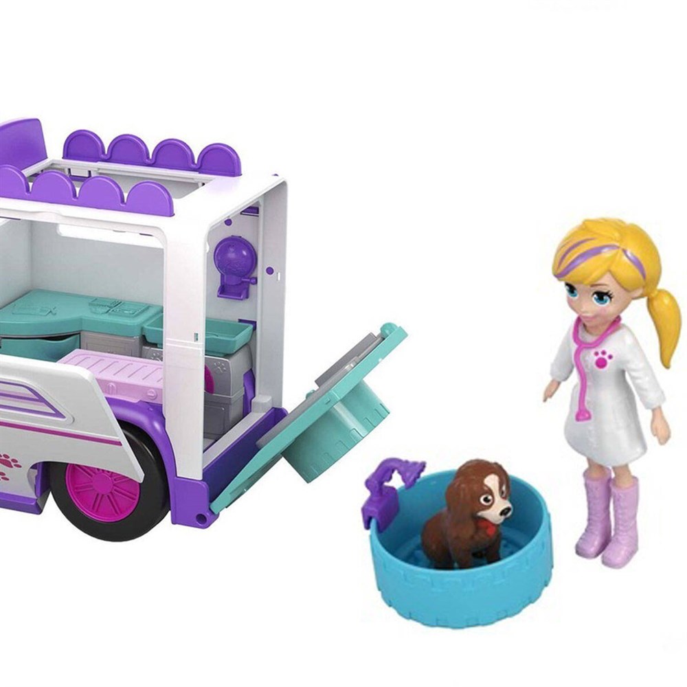 POLLY POCKET MOBIL VETERINER KLINIGI ARACI 2-Kız Rol Oyuncakları