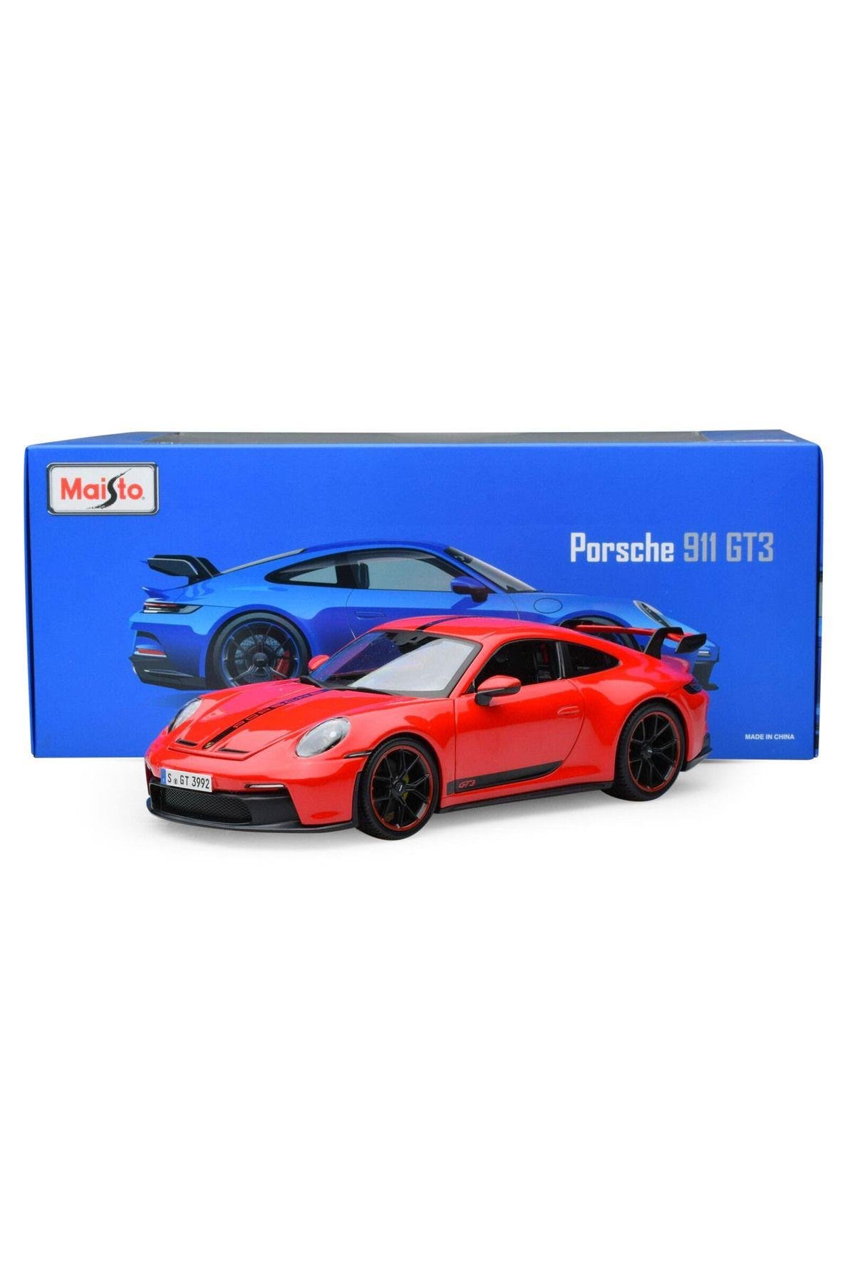 Porsche 911 Gt3 Model Araba 1/18 - Kırmızı-Maket Araçlar