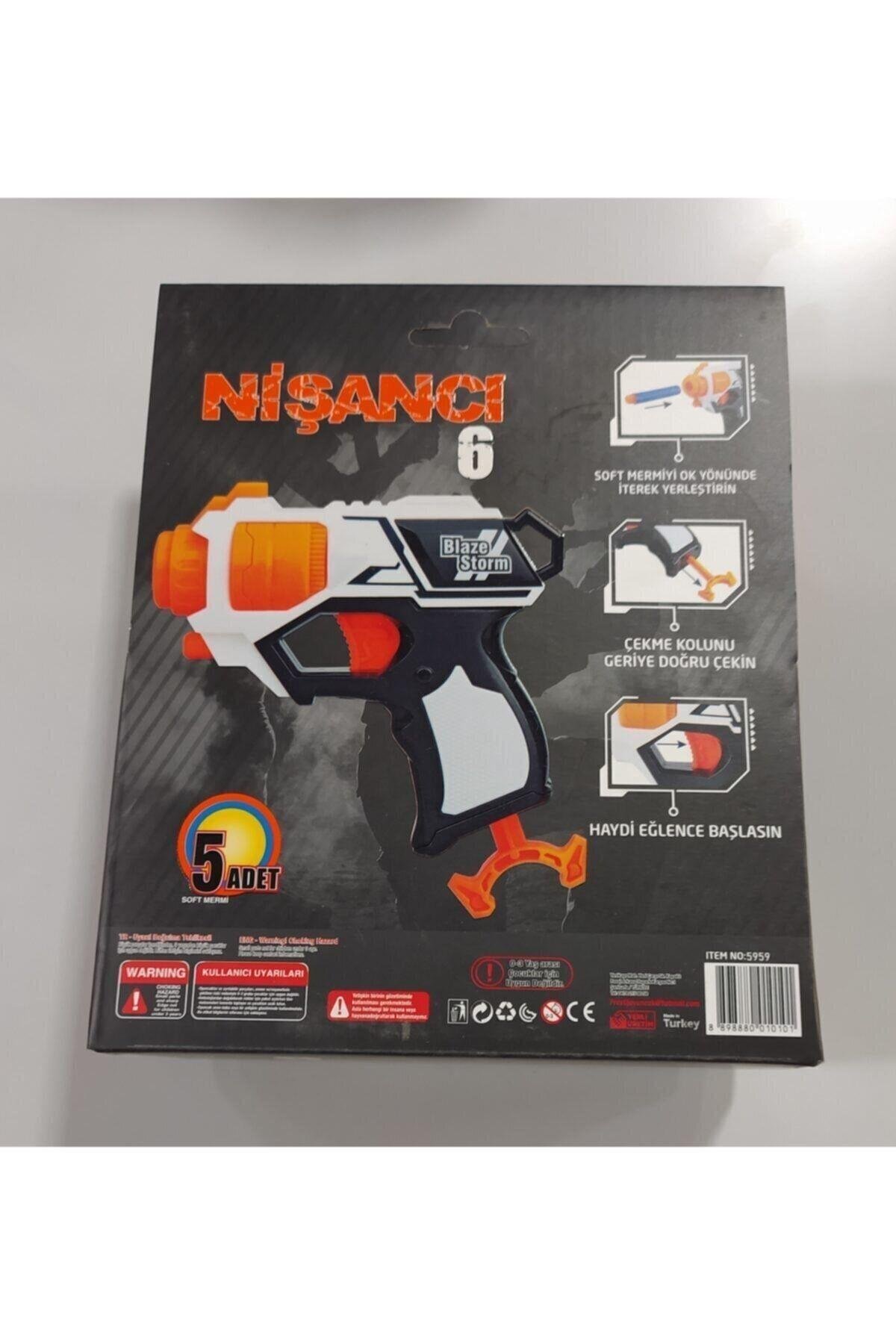 Prestij Oyuncak Nişancı 6 Yumuşak Sünger Atan Tabanca-Oyuncak Silahlar