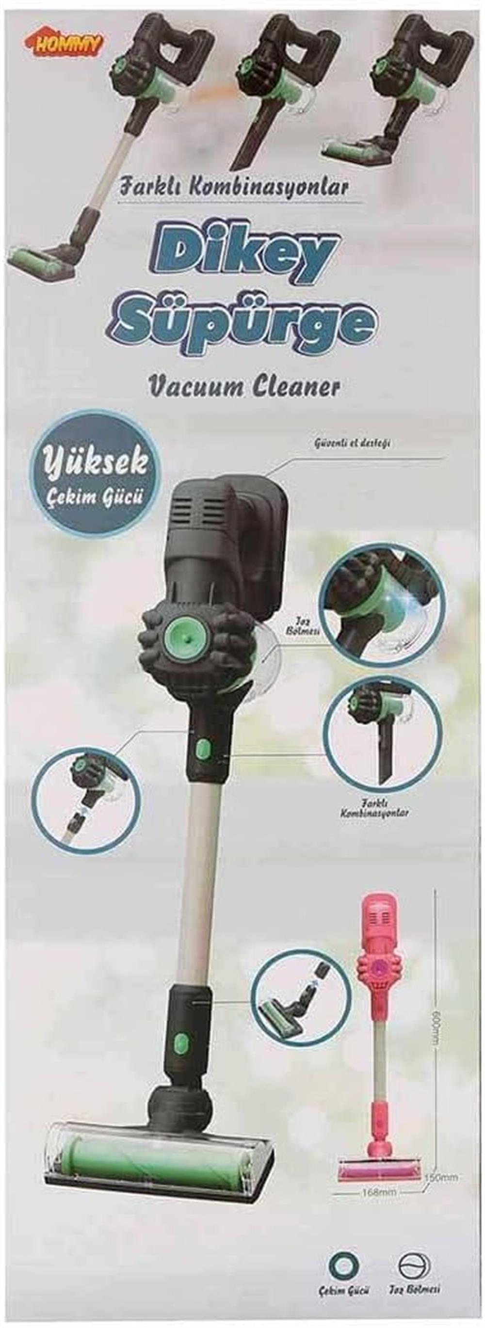 Sesli ve Işıklı Dikey Süpürge - Yeşil-Kız Rol Oyuncakları