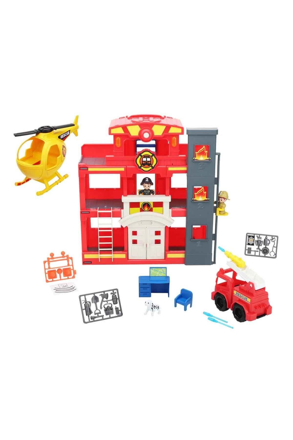 Sesli ve Işıklı İtfaiye Sahası Oyun Seti 32 Parça-Araba Garaj ve Setleri