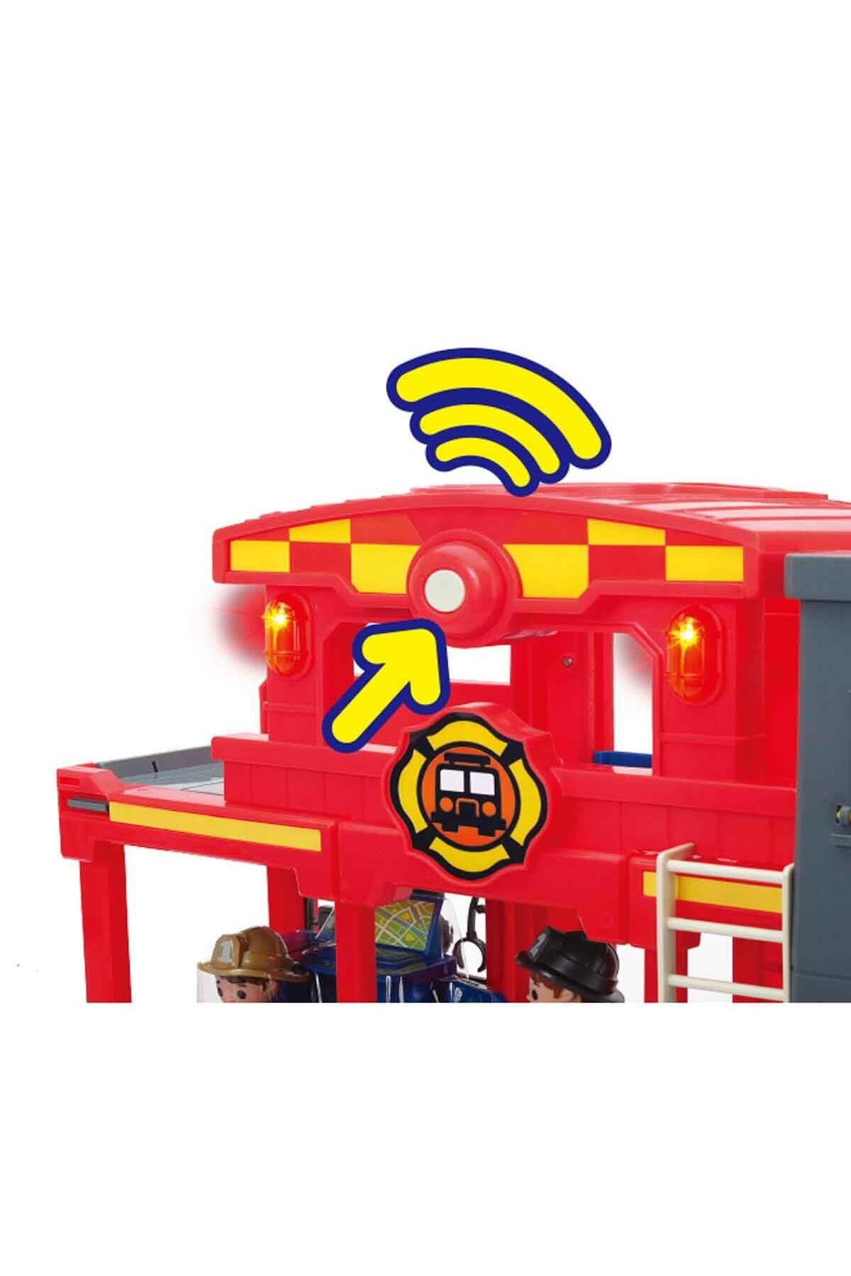 Sesli ve Işıklı İtfaiye Sahası Oyun Seti 32 Parça-Araba Garaj ve Setleri